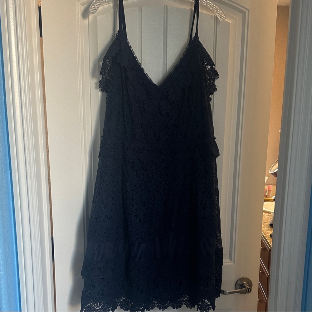 City Chic Navy Textured Dress